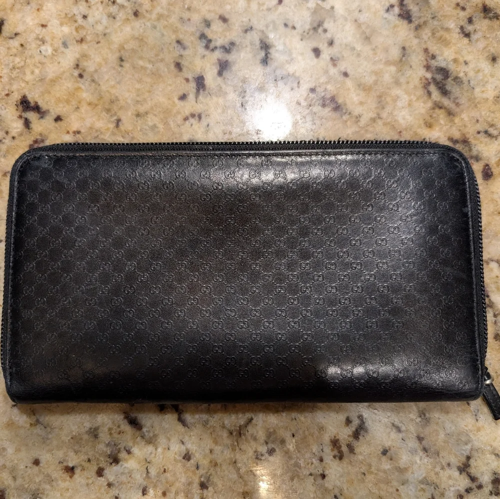 Gucci Micro GG Black leather Wallet Vintage Guccisima - Picture 2 of 10